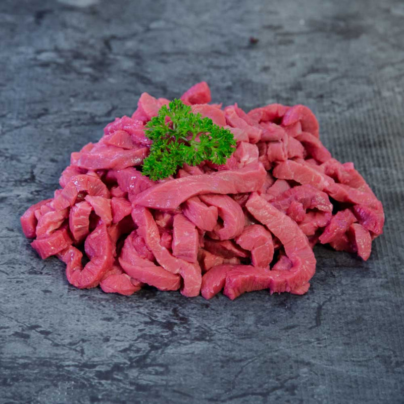 Organic Beef Stir-Fry Strips — approx. 500g per portion
