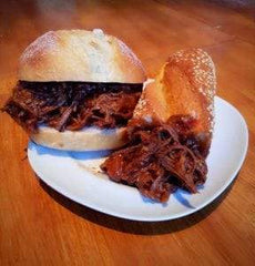 Slow Cooked Pulled Brisket Barbecue Sandwiches