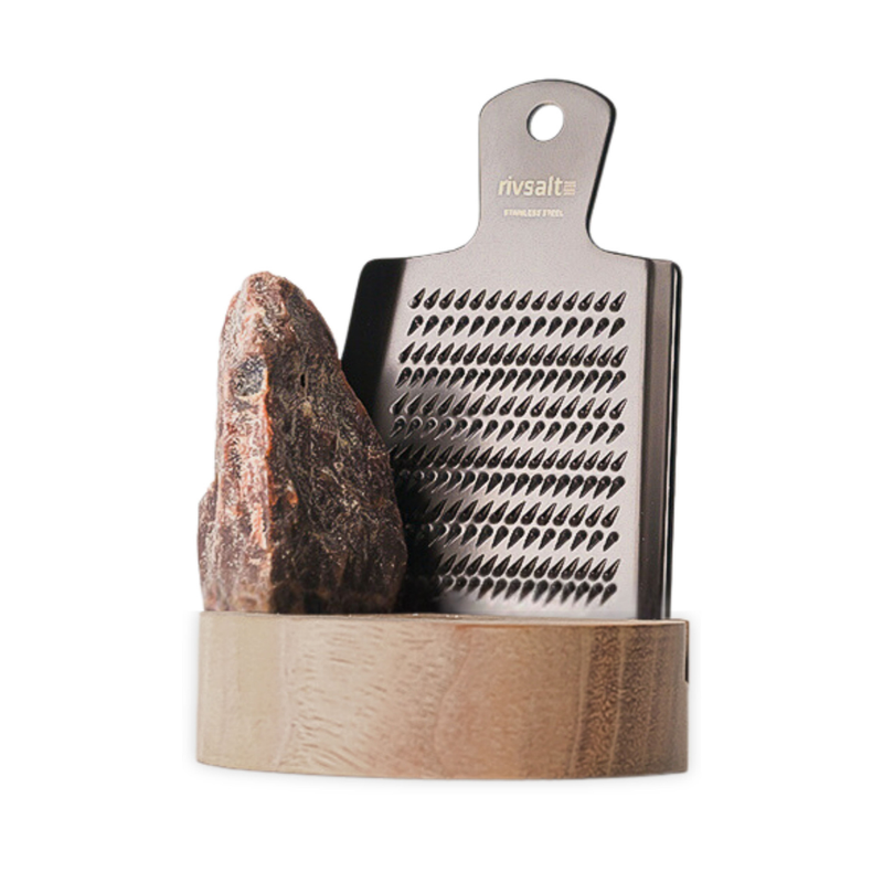 Rivsalt– Rock Salt Grater with Walnut Stand