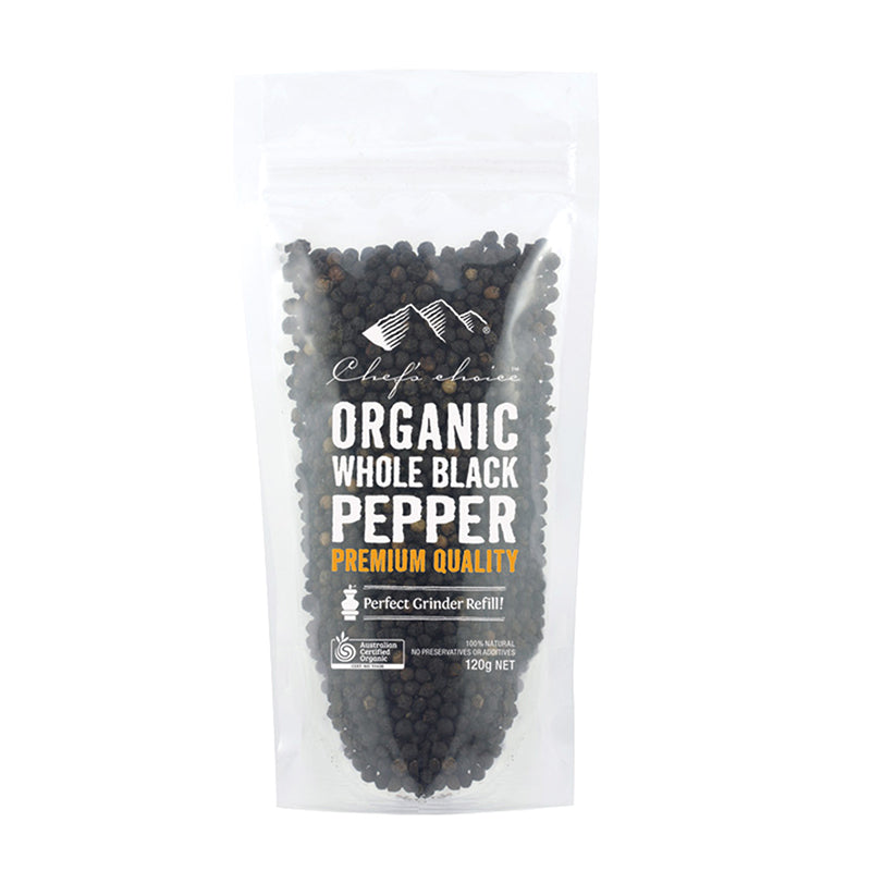 120g Chefs Choice Org Black Whole Pepper