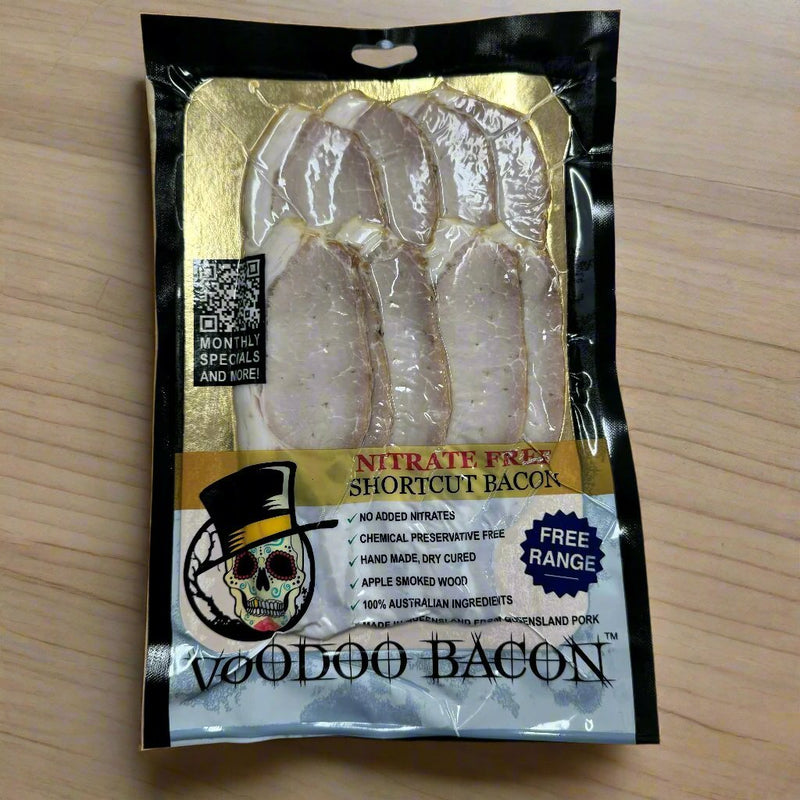 Voodoo Bacon - Shortcut Bacon - Free Range, No Added Nitrates - 180g