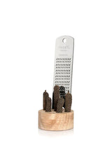 Rivsalt Pepper - Javan Long Peppercorns with Stainless Steel Grater and Oak Stand
